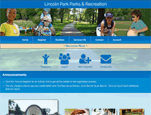 Tablet Screenshot of lincolnparkrec.com